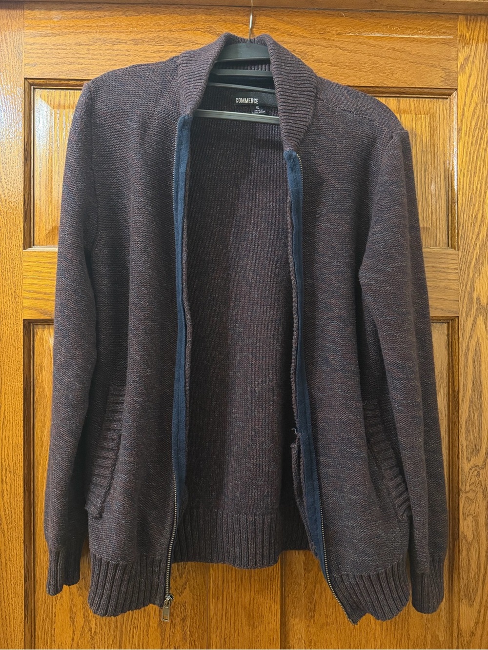 Men's Shawl-Collar Zip Cardigan Sweater